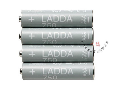 IKEA 新品．750充電電池, AAA 1.2V 4號電池LADDA -絕版限量限時超優惠