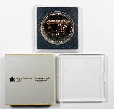 CB137 加拿大國家公園1885-1985年 糜鹿 DOLLAR銀幣 盒裝
