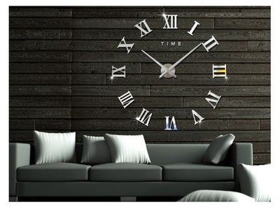 直銷時尚鏡面鐘 客廳超大羅馬數字指針鏡面掛鐘家居藝術鐘錶