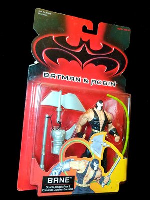 1FW 盒舊 ： 1997 BANE 班恩 雙頭斧 & 粉碎手套 BATMAN 蝙蝠俠 KENNER　富貴玩具店