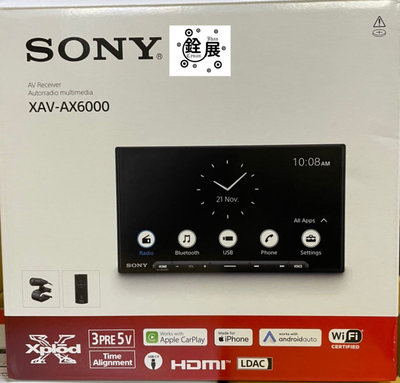Sony xav-ax6000無線apple CarPlay Android auto HDMl輸入