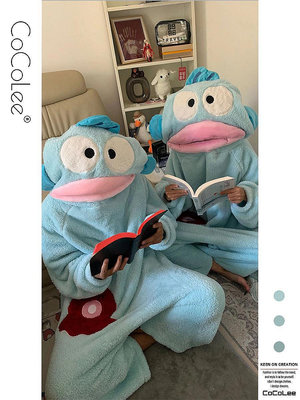 【米顏】 睡衣 網紅趣味搞怪小丑魚連帽珊瑚絨睡衣女冬季新款加厚保暖家居服睡袍