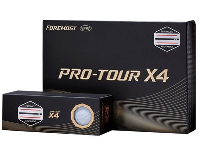 青松高爾夫FOREMOST Pro-Tour X4 球 (三軸瞄準線) 白 四層球 $1100元