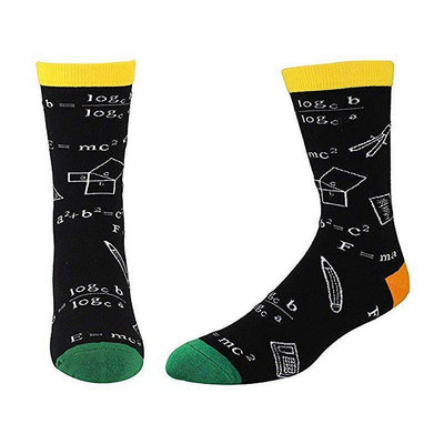 新款推薦 CocoRun多彩數學印花棉襪 爆款太空休閒棉中筒襪 運動襪 跑步襪可開發票