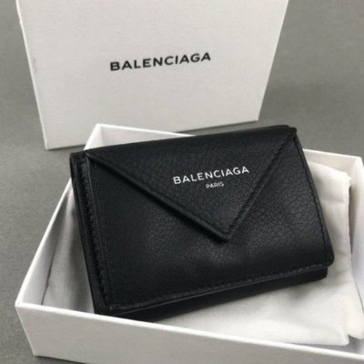 【二手】Balenciaga 巴黎世家 PAPIER 小牛皮 迷你皮夾 錢夾 零錢包 短夾