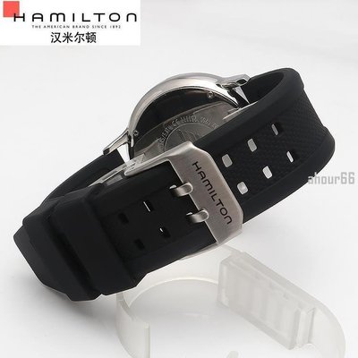 《錶帶專家》HAMILTON防水矽膠手錶帶男女運動橡膠鏈精鋼雙保險扣配件-極巧3C