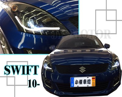 小傑車燈-全新 SWIFT 10 11 12 13 年 黑框 類R8 光條型 魚眼 大燈 SONAR大廠製