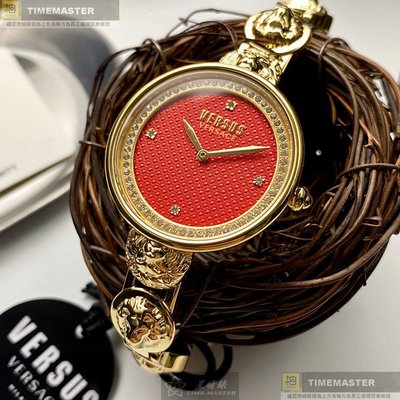 VERSUS VERSACE手錶,編號VV00090,34mm金色錶殼,金色錶帶款
