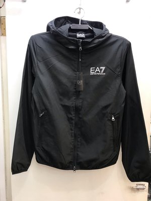 EA7 Emporio Armani 黑白兩色 素面 Logo 連帽風衣外套 全新正品 男裝 歐洲精品
