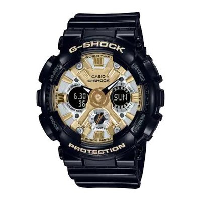 【威哥本舖】Casio台灣原廠公司貨 G-Shock GMA-S120GB-1A 金銀雙色雙顯女錶 GMA-S120GB