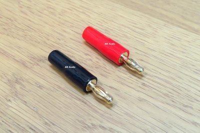 全新 紅黑免焊鍍金香蕉插頭 / 平價DIY喇叭線 (一對價)