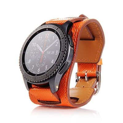丁丁 三星 Gear S3 錶帶 華米 Ticwatch 1 22mm 卡夫愛馬仕十字紋真皮錶帶 智能手錶替換腕帶