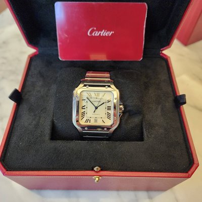 《已交流》Cartier 卡帝亞 Santos 三度士 For man 男錶 不鏽鋼三度士