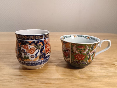 【二手】日本回流，伊萬里手握杯 咖啡杯一套。畫片稀有。 回流 茶具 收藏 【聚寶軒】-586