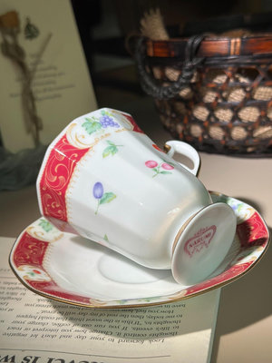 日本中古 Narumi 鳴海骨瓷 花卉高足咖啡杯/紅茶杯