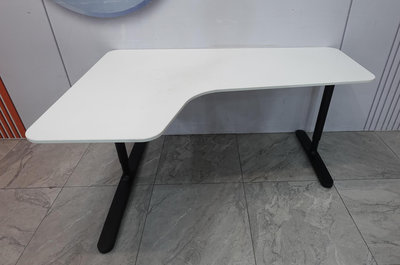 桃園二手家具 推薦-IKEA 宜家 BEKANT 白色 左側 轉角 書桌 L型 升降桌 電腦桌 辦公桌 學習桌 工作桌