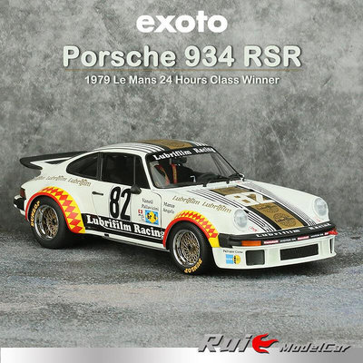 118 EXOTO保時捷Porsche 934 RSR 1979年勒芒賽82號仿真汽車模型
