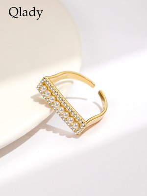 食指珍珠戒指女輕奢小眾設計時尚個性2022年新款潮尾戒小指指環