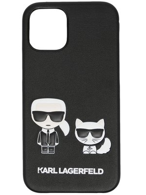 【限時折扣預購】22春夏正品KARL LAGERFELD iPhone 12 mini 黑色手機殼 卡爾 貓咪