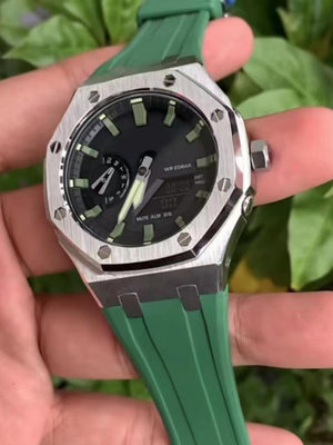 代用錶帶 鋼帶 皮錶帶 改裝配件適配于卡西歐GA2100 /2110改錶殼錶帶AP農家橡樹五代膠帶