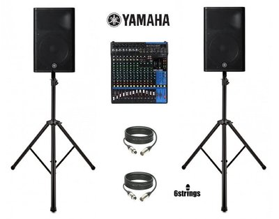 【六絃樂器】全新 Yamaha MG16XU + DHR10 二音路主動式喇叭*2 組合 / 舞台音響設備 專業PA器材