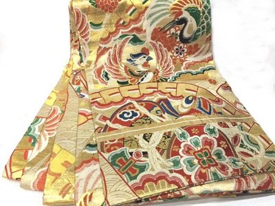 [西陣錦織]˙日本(和服kimono丸帶)˙正絹˙錦織˙古布˙(609)