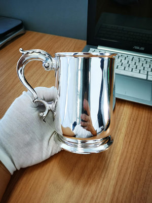 純銀英國維多利亞時代古董銀器925銀大馬g杯水杯茶杯主人杯