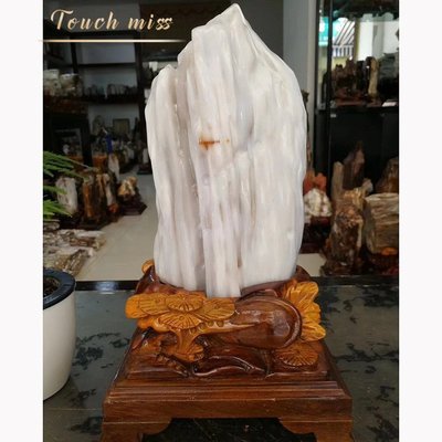 【熱賣下殺】Touch Miss進口天然樹化玉奇石木化石擺件原石硅化木客廳桌面裝飾