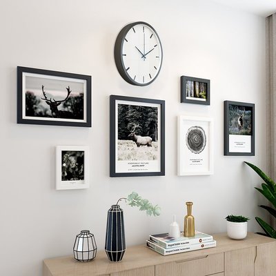 客廳照片墻裝飾免打孔沙發背景相片墻北歐風創意墻壁相框掛墻組合#墻貼#裝飾品#擺件#創意#促銷
