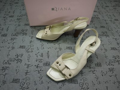日本製 DIANA 高級真皮粗跟涼鞋 USA 4.5 EUR 33  JPN  21.5