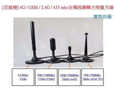 [芸庭樹] 現貨 433mhz GSM 4G LTE 2.4Ghz WIFI 高增益 5公尺大吸盤天線