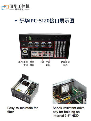工控系統研華工控機IPC-5120 7120小型桌面壁掛式H61芯片501G工業電腦主機
