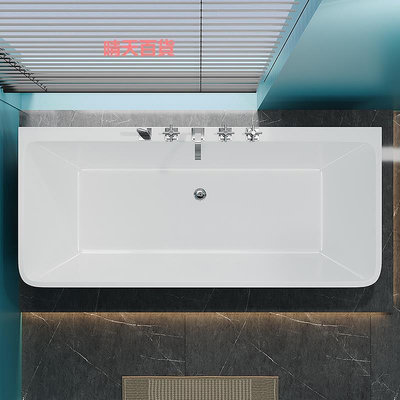 獨立式家用成人亞克力浴缸迷你浴盆衛浴垂直貼合墻免安裝無縫