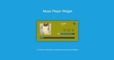 Music Player Widget 響應式網頁模板、HTML5+CSS3、網頁設計  #05016A