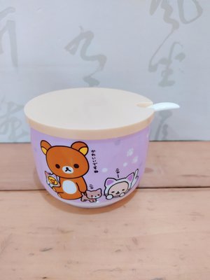 可愛拉拉熊造型多功能廚房陶瓷萬用罐料理罐附小茶匙