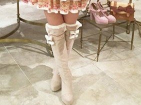 lizlisa LIZ LISA日系品牌 日本 LIZ LISA 長靴 公主風 甜美風 咖啡色.全新
