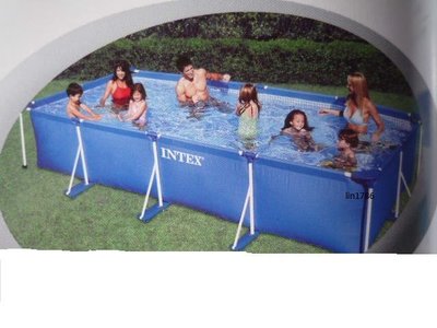 INTEX 28272 原廠長方形框架家庭大游泳池300cm*200cm*75cm 大人小朋友一起 玩水游泳戲水
