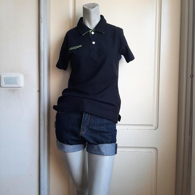 【87Floor】黑色綠邊純棉女生短袖polo衫.muzee團體服-M（25091066）最後一件