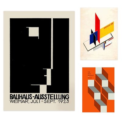 包豪斯立體主義現代簡約原版裝飾畫芯辦公室工作室抽象藝術紙海報