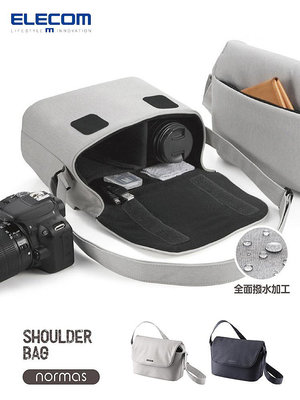 ELECOM單反相機包單肩小包休閑包斜挎佳能攝影包微單包便攜收納包