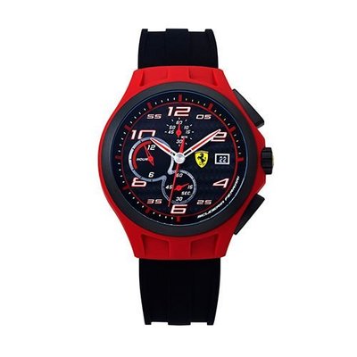 SCUDERIA FERRARI SF102 Lap Time 法拉利極速三眼計時腕錶 (紅黑-44mm-FA08300