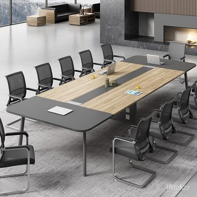 格之木大小型會議桌長桌椅組合簡約現代辦公桌8人10人長條桌洽談桌培訓桌開會會議室12人14人長桌6人