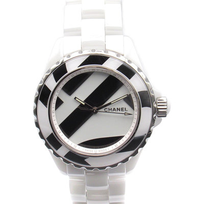 CHANEL 香奈兒  J12 黑白條紋 拼色 手錶 日本現貨 包郵包稅 9.5成新【BRAND OFF】