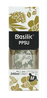 【Basilic貝喜力克】貝喜力克防脹氣PPSU寬口奶瓶_莫蘭迪系列(中240ml/8oz)『CUTE嬰用品館』