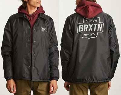 Cover Taiwan 官方直營 Brixton 教練外套 羔羊絨 教練夾克 風衣 美式 滑板 改裝車 黑色 (預購)