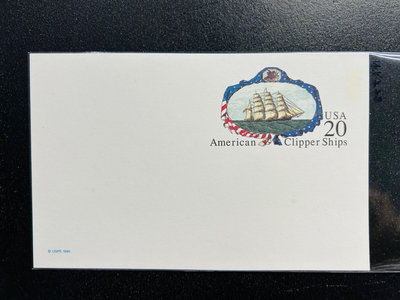 【珠璣園】C099 美國郵資片  -  1995年 快艇， 20C 未使用