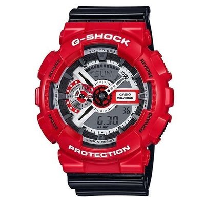 G-SHOCK街頭人氣喜氣新年代表限定休閒錶(GA-110RD-4A)紅X黑/51.2mm