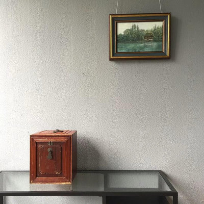 【二手】小木箱（能正常上鎖，附送自制的老銅鑰匙）32618【木清院】銅器 佛像 擺件