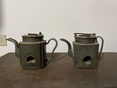錫製 老茶壺2件