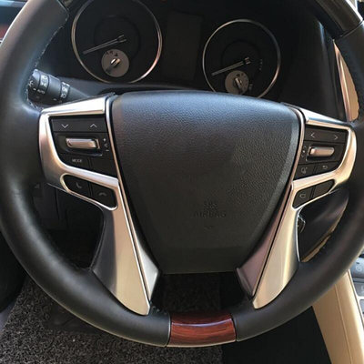 熱銷 適用於豐田Alphard Vellfire 30 2015-2019適用於汽車ABS啞光方向盤套裝飾框架貼紙配件 可開發票